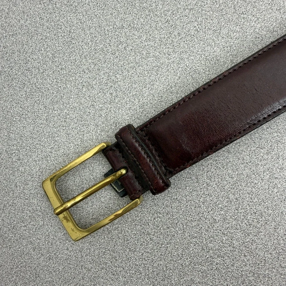 Trafalgar Belt Mens 36 Bordeaux Leather Solid Brass Buckle Dress Cortina Casual